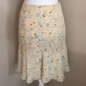 Worth NY Yellow & Blue Silk Skirt - Size 2